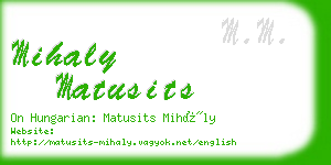 mihaly matusits business card